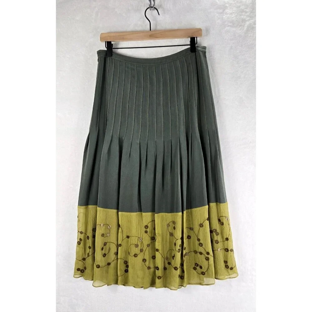 Boho Skirt Silk Tea Length 30